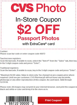 CVS Passport Photo Coupon